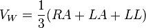 
V_W = \frac{1}{3}(RA+LA+LL)
