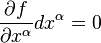 {
\partial f \over \partial x^\alpha}
d-x^\alpha = 0