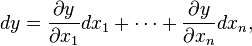 dy = \frac {
\partial y}
{
\partial ks_1}
dks_1-+ \cdots + \frac {
\partial y}
{
\partial ks_n}
dks_n,