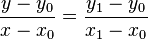 \frac {
y - i_0}
{
x - ks_0}
= \frac {
i_1 - i_0}
{
ks_1 - ks_0}