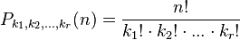 P_{k_1,k_2,...,k_r}(n) = \frac{n!}{{k_1!}\cdot{k_2!}\cdot...\cdot{k_r!}}