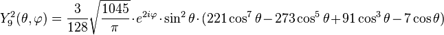 table spherical harmonics of vector Table  free the spherical of Wikipedia, harmonics