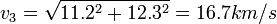 v_3=\sqrt{11.2^2+12.3^2}=16.7 km/s