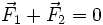 vec{F}_1 + vec{F}_2 = 0