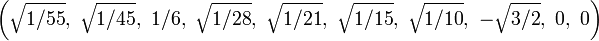 \left (\sqrt {
1/55}
, '\' 