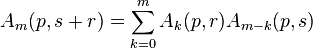 A_m (p, s r) = \sum_ {
k 0}
^ m A_k (p, r) A_ {
m-k}