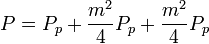 P = P_p + frac{m^2}{4}P_p+ frac{m^2}{4}P_p