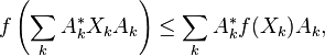 f\left (\sum_kA_k^÷ X_kA_k\right) \leq\sum_k A_k^÷ f (Ks_k) A_k,