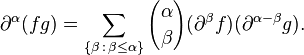 \partial^\alpha (fg) = \sum_ {
'\' 