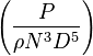  \left(\frac{P}{\rho N^3 D^5}\right)