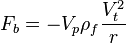 F_b = V_p\rho_f \frac {
V_t^2}
{
r}