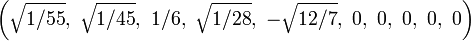 \left (\sqrt {
1/55}
, '\' 