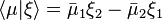 \langle\mu|\xi\rangle = \bar{\mu}_1\xi_2-\bar{\mu}_2\xi_1