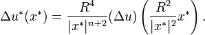 \Delta u^÷ (ks^÷) \frac {
R^ {
4}
}
{
|
ks^÷|
^ {
n+2}
}
(\Delta u) \left (\frac {
R^2}
{
|
ks^÷|
^ 2}
ks^÷ \right).