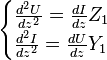 
\begin{cases}
\frac{d^2U}{dz^2} = \frac{dI}{dz}Z_1\\
\frac{d^2I}{dz^2} = \frac{dU}{dz}Y_1\\
\end{cases}
