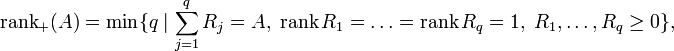 \mboks {
rango}
_+ (A) = '\min\' 