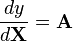 frac{dy}{dmathbf{X}} = mathbf{A}