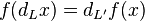 f (d_L x) = d_ {
L^\prime}
f (x)