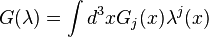 G (\lambda) = \int d^3x G_j (x) \lambda^j (x)