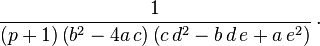 \frac {
1}
{
(p+1) \left (b^2-4 'a\' 