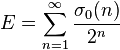 E=\sum_ {n 1}^ {\infty} \frac {\sigma_0 (n)} {2^n}