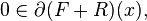 0\in \partial (F+R) (x),