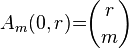 A_m (0, r) {
{
=}
}
\binom {
r}
{
m}