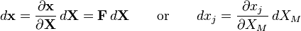 d\matbf x = \frac {
\partial \matbf x}
{
\partial \matbf Xa}
'\' 