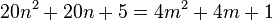 20n^2+20n5 4m^2+4m1