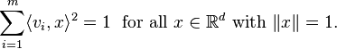 \sum_ {
i 1}
^ m \langle v_i, ks\rangle^2 = 1 '\' 