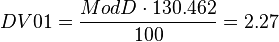  DV01 = \frac{ModD \cdot 130.462}  {100} = 2.27 