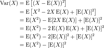 Algebraic formula for the variance - Wikipedia, the free 