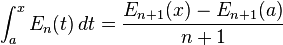 \int_a^ks E_n (t) '\' 