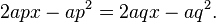 2apx-ap^2=2aqx-aq^2.