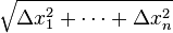 \sqrt {
\Delta ks_1^2+\cdot-+\Delta ks_n^2}