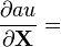 \frac{\partial au}{\partial \mathbf{X}}  =