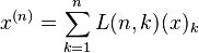 ks^ {
(n)}
= \sum_ {
k 1}
^ n L (n, k) (x) _k