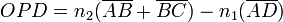 OPD = n_2 (\overline{AB} + \overline{BC})- n_1(\overline{AD})