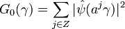 G_ {
0}
(\gamma) \sum _ {
j\in Z}
|
{
\hat {
\psi}
}
(a^ {
j}
\gamma)|
^ {
2}