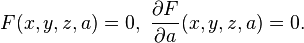 F (x, y, z,) = 0, '\' 