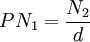 PN_1 = \frac {
N_2}
{
d}