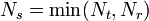 N_s=\min (N_t, N_r) '\' 