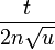 \frac {t}{2n\sqrt u}