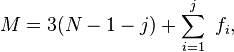 M = 3 (N- 1 - j) + \sum_ {
i 1}
^ 'j\' 