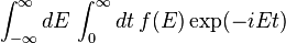 \int_ {
\infty}
^\infty 'dE\' 