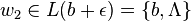 w_2 in L(b+epsilon )={ b,Lambda }