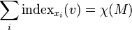 \sum_i \operatorname {
indekso}
_ {
ks_i}
(v) = \ki (M) '\' 