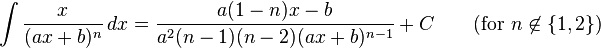 \int\frac {
x}
{
(hakil-+ b)^ n}
'\' 