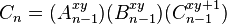 C_{n}= (A_{n-1}^{xy  }) (B_{n-1}^{xy  }) (C_{n-1}^{xy+1}) 