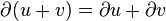 \partial (u-+ v) = \partial u-+ \partial v